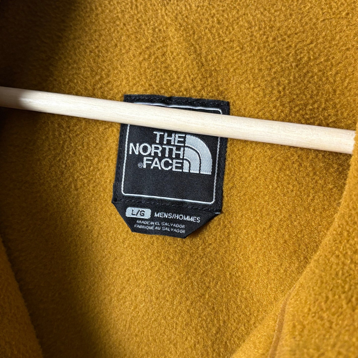 The North Face Denali yellow brown fleece zip jacket L