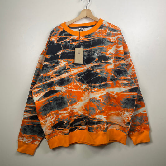 Nike ACG Nike aop orange crewneck XL NWT