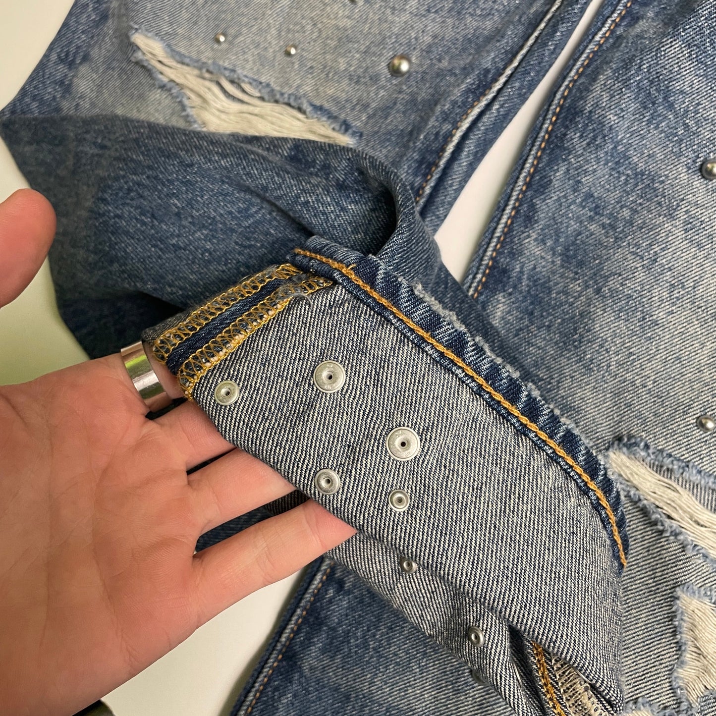 Levi’s 501 studded denim