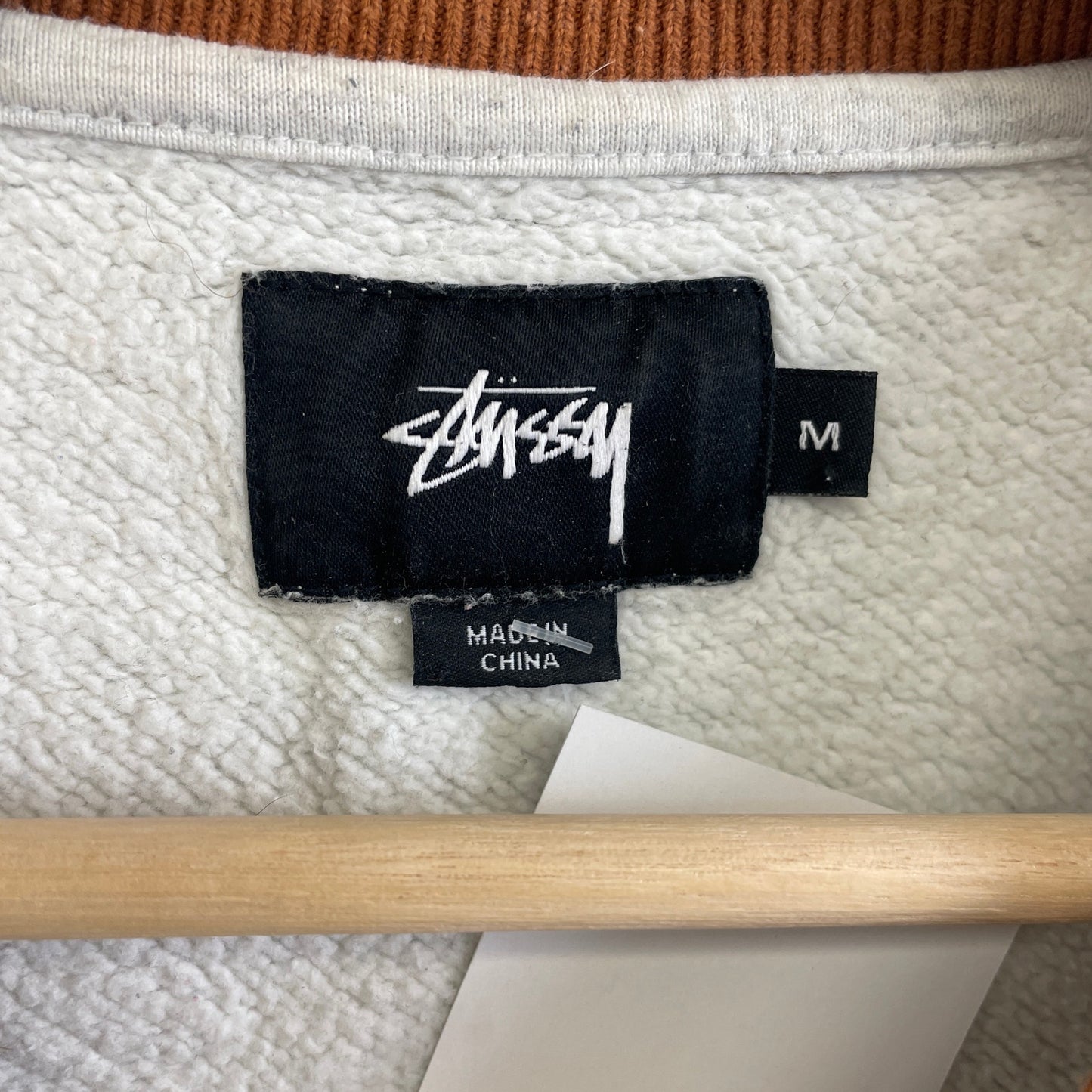 Stussy contrast collar grey crewneck M