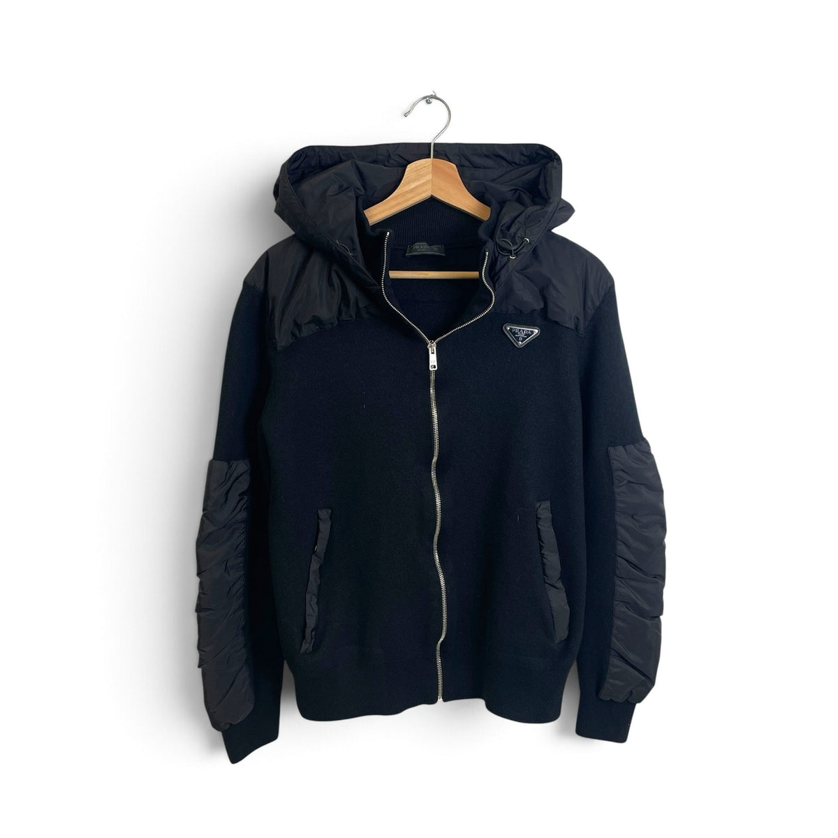 Prada Knit Nylon Bomber Zip Up Jacket 54