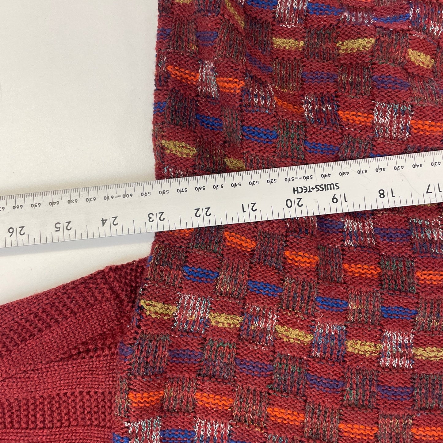Vintage Balenciaga red knit patterened cardigan sweater L