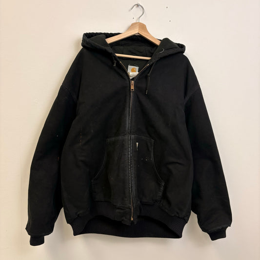 Vintage Carhartt Black Active Hoodie Jacket XXL