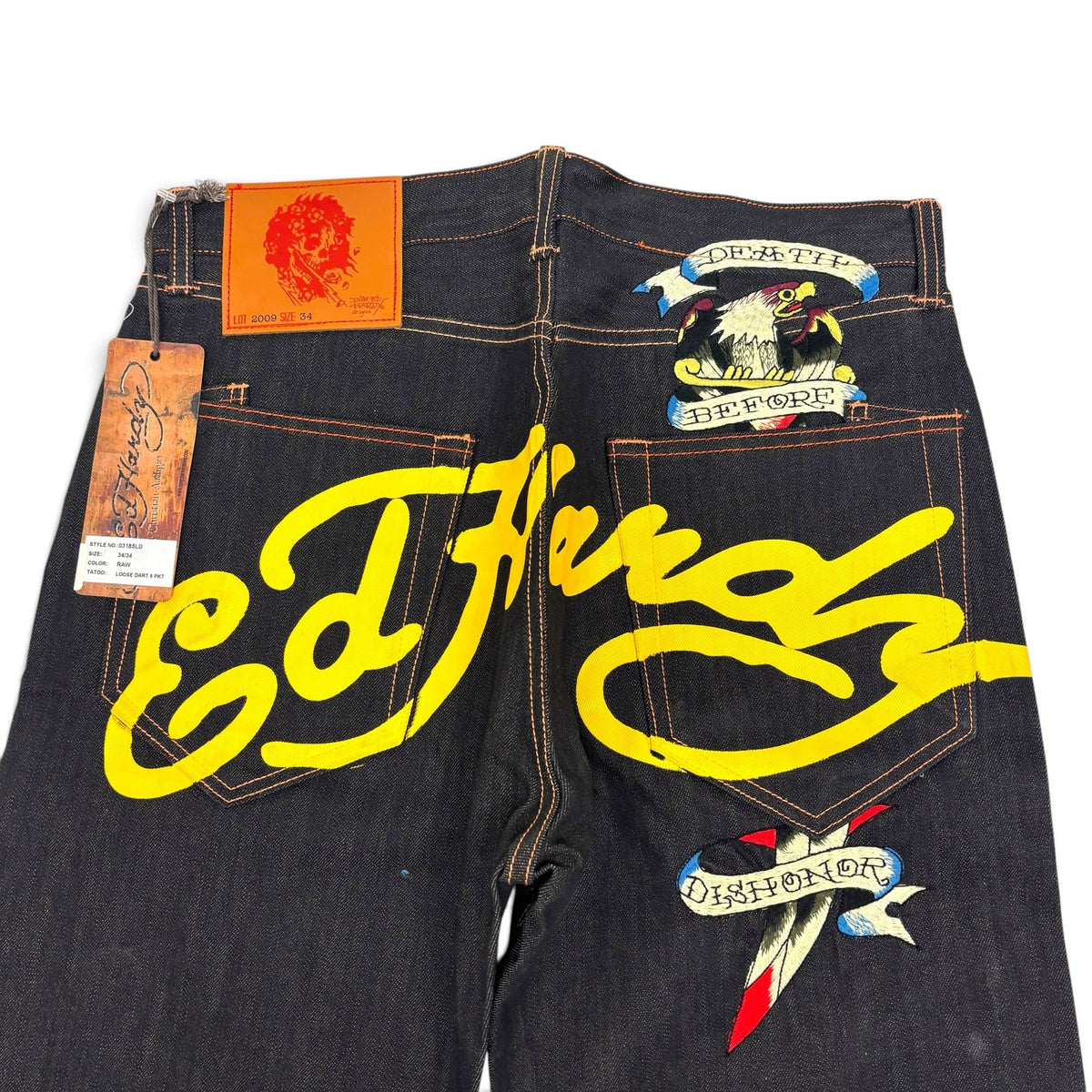 New Y2K Ed Hardy Spell Out Jeans 38