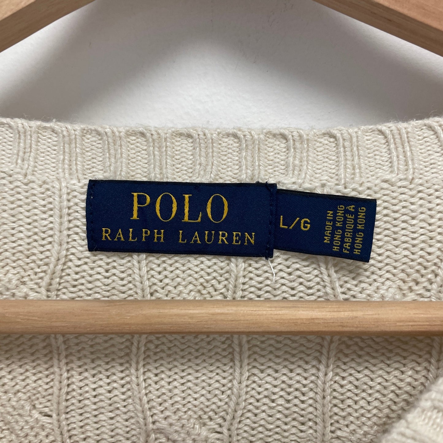 Polo Ralph Lauren cable knit cream sweater L