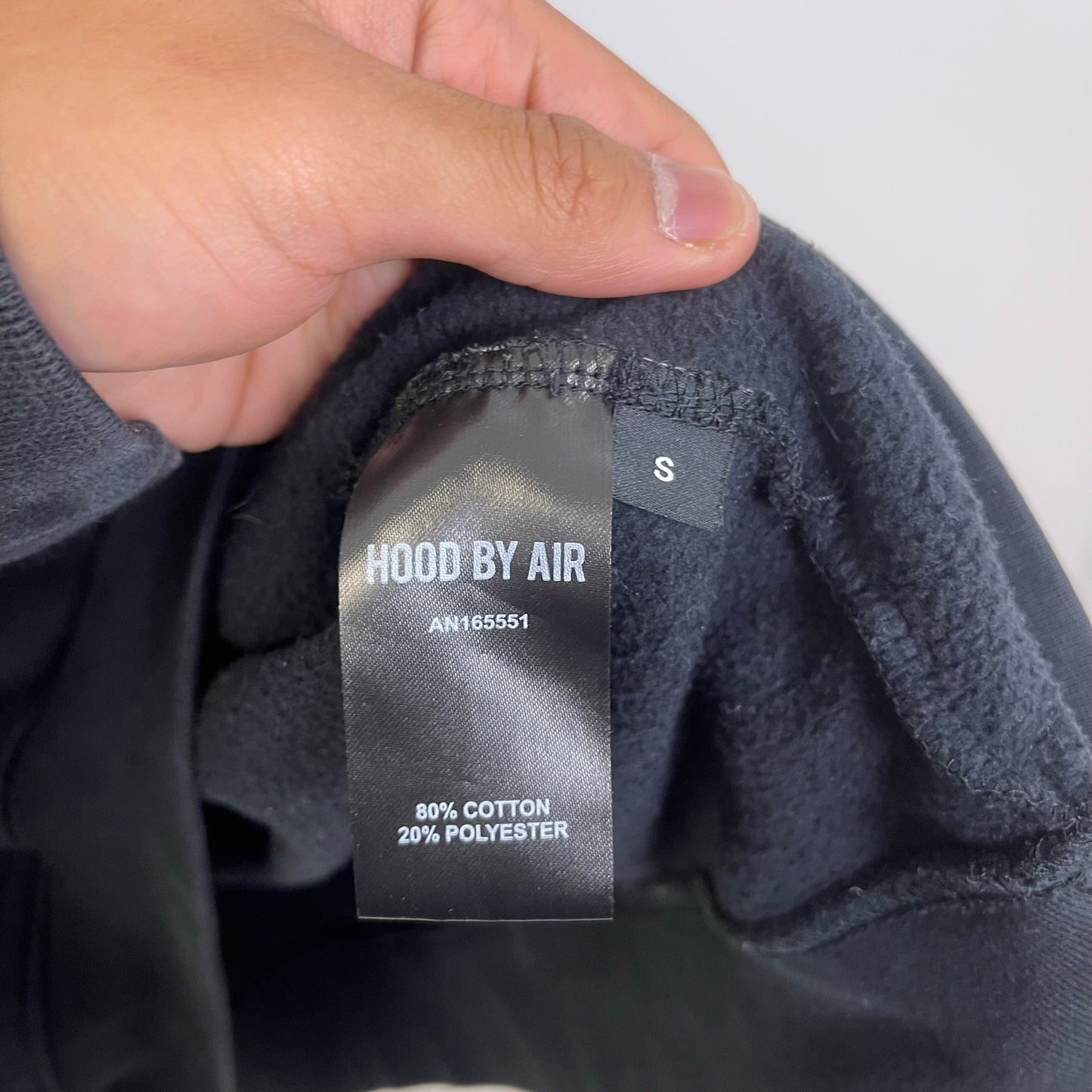 Hood By Air Hoodie Black Embroidered HBA Logo XL