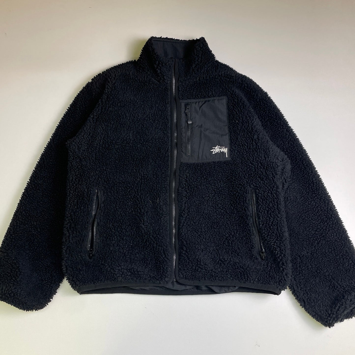 Stussy deep pile reversible fleece jacket￼