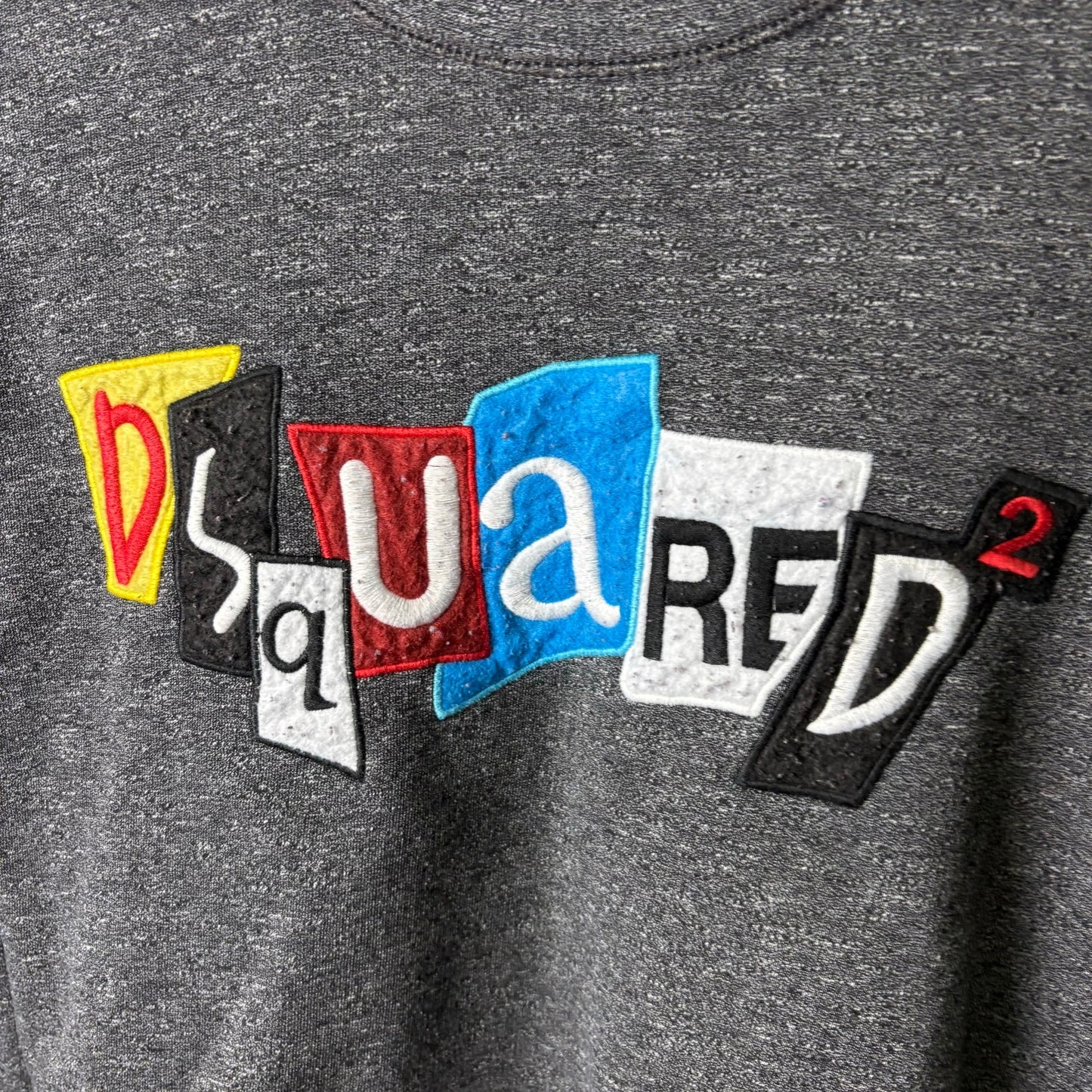 Dsquared2 embroidery multi logo grey crewneck M