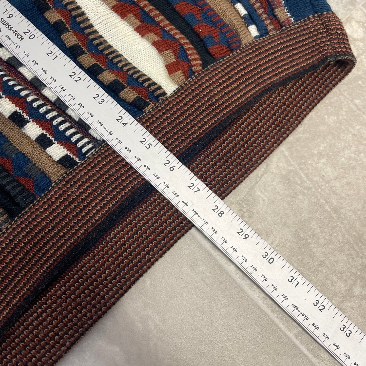Vintage 3d knit coogi style collard polo knit sweater M/L