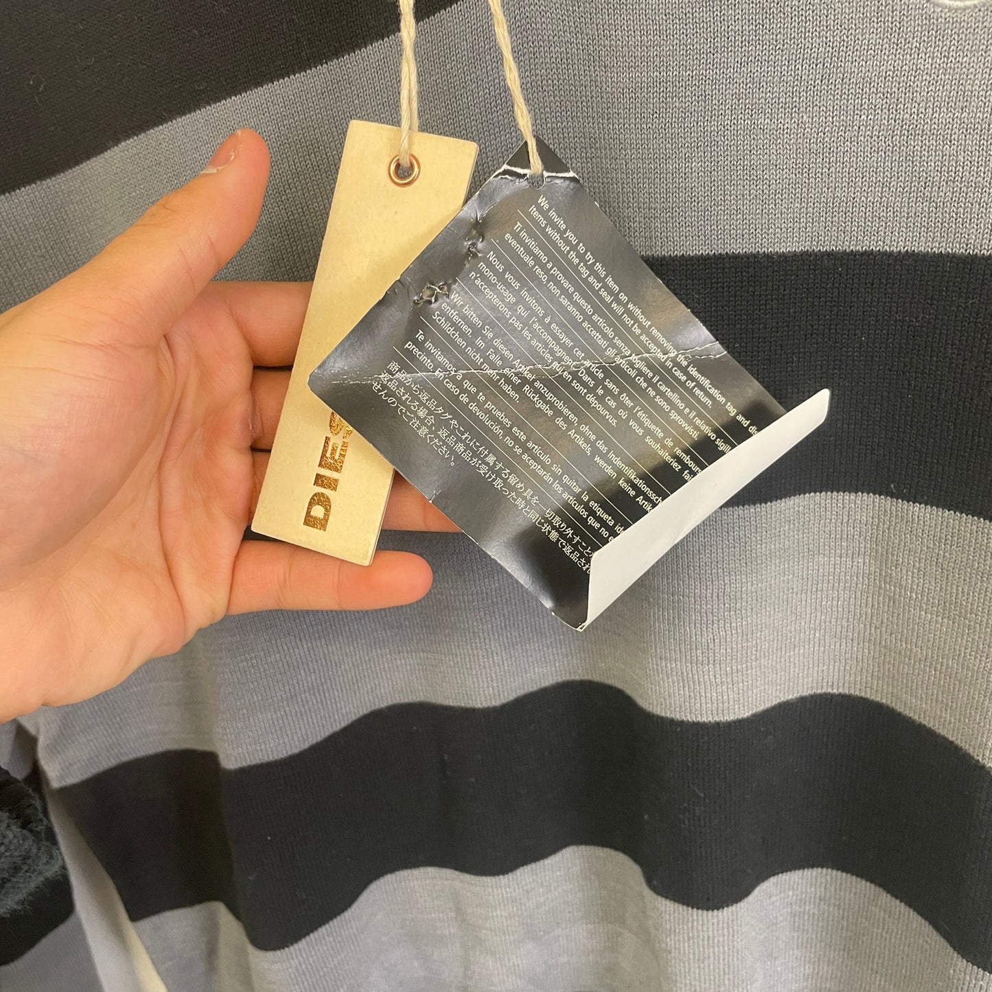 Vintage Y2K Diesel striped sweater NWT L