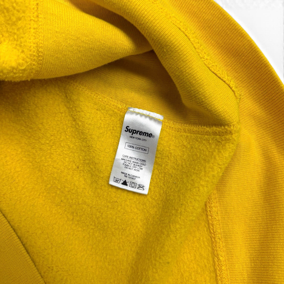 Supreme Yellow Spell Out Hoodie M