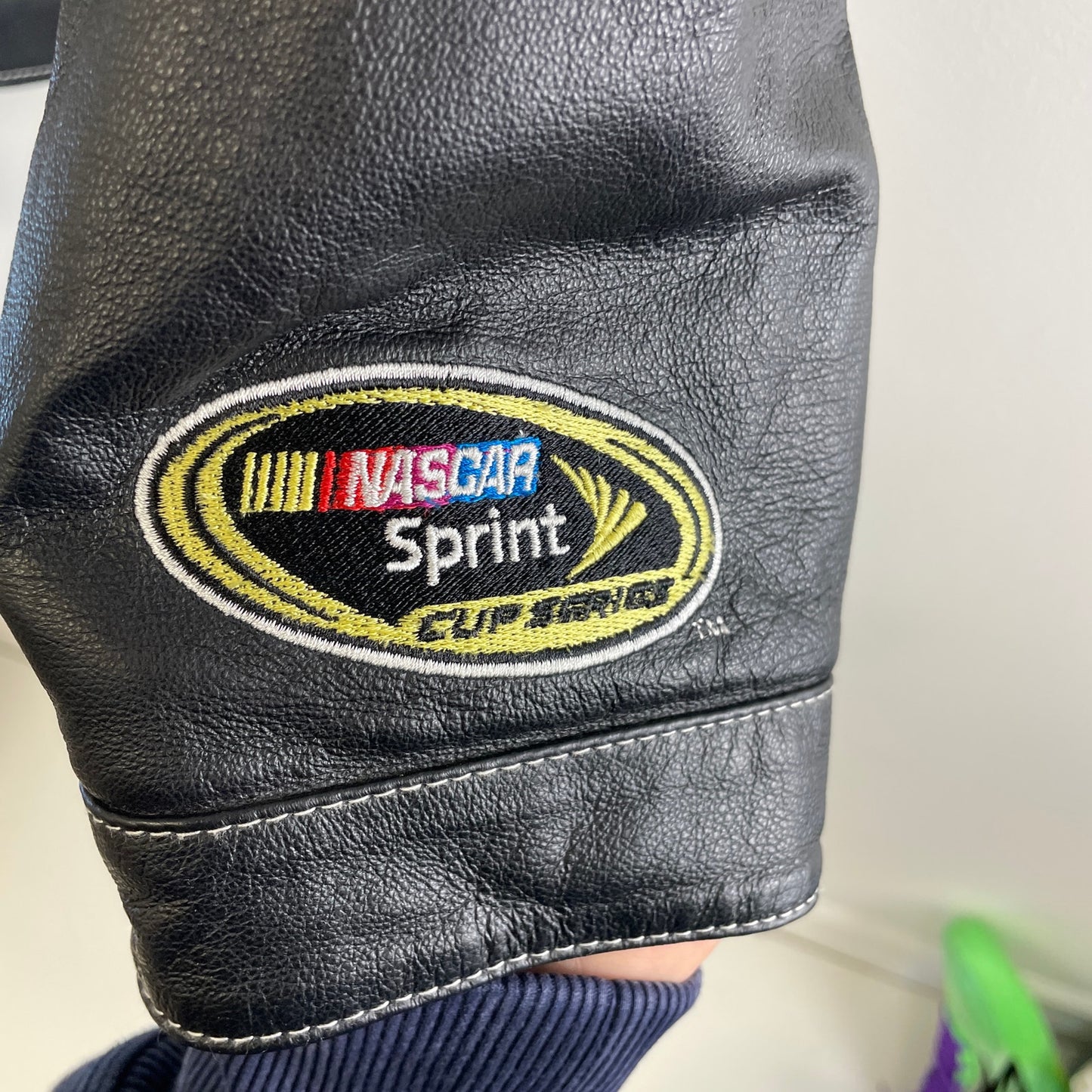 Vintage Dale Jr racing NASCAR Leather Jacket L