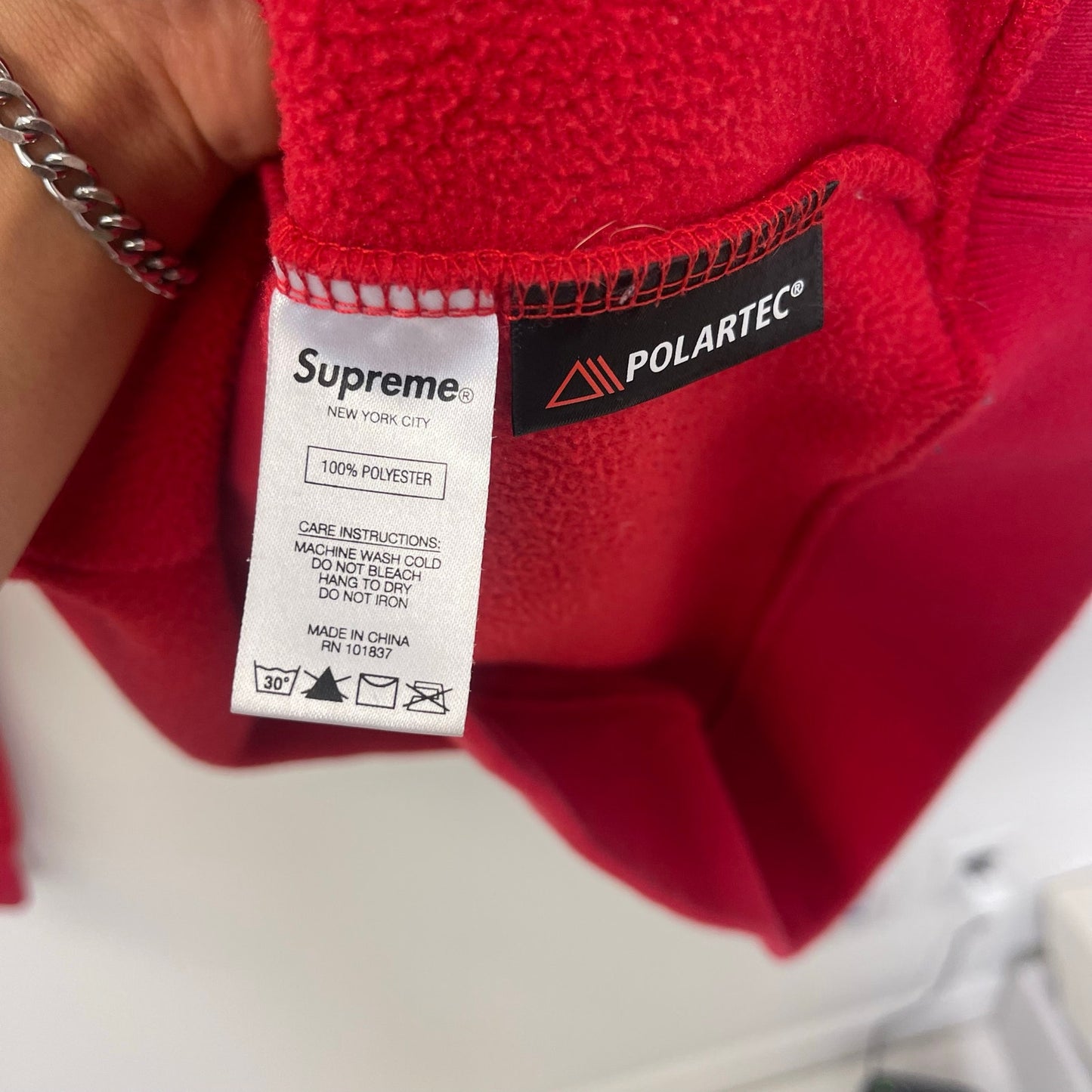 Supreme Polartec Crewneck red M