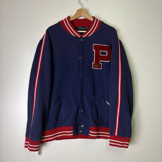 Polo letterman new york red blue retro varsity jacket XXL