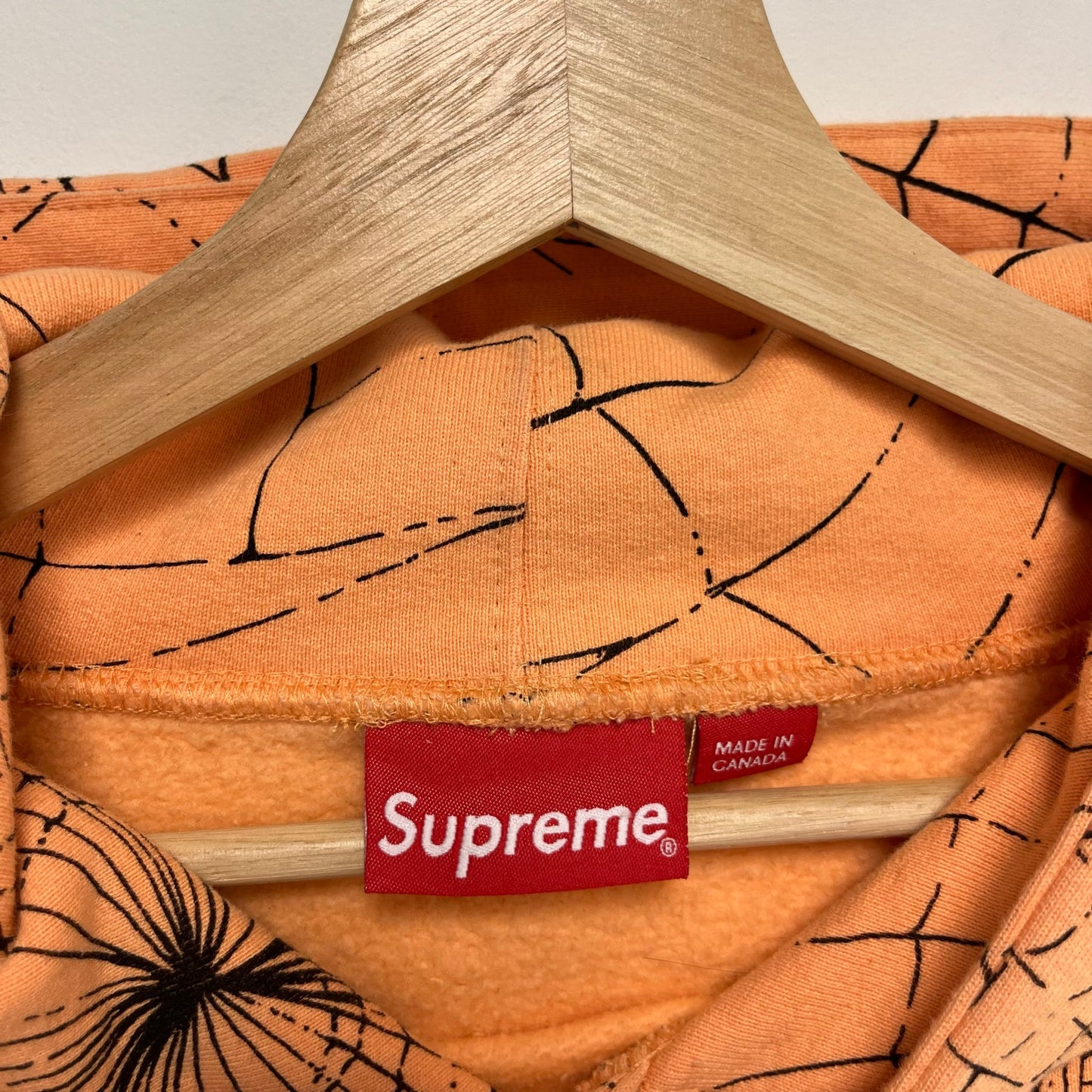 Supreme Spider Web Hoodie peach 2016 XL