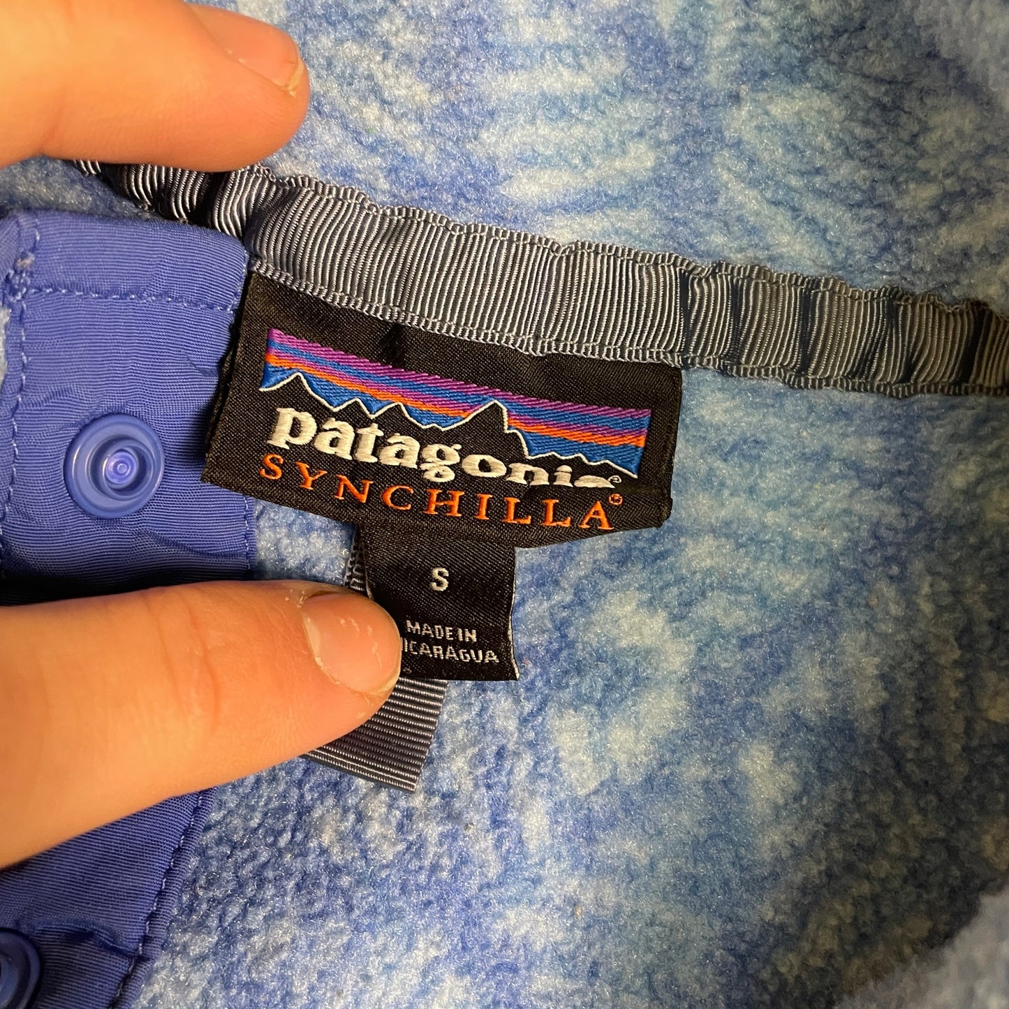 Patagonia synchilla patterned fleece 1/4 snap S