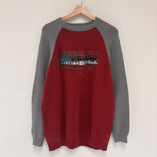 Vintage Fubu Graphic Red Knit Sweater