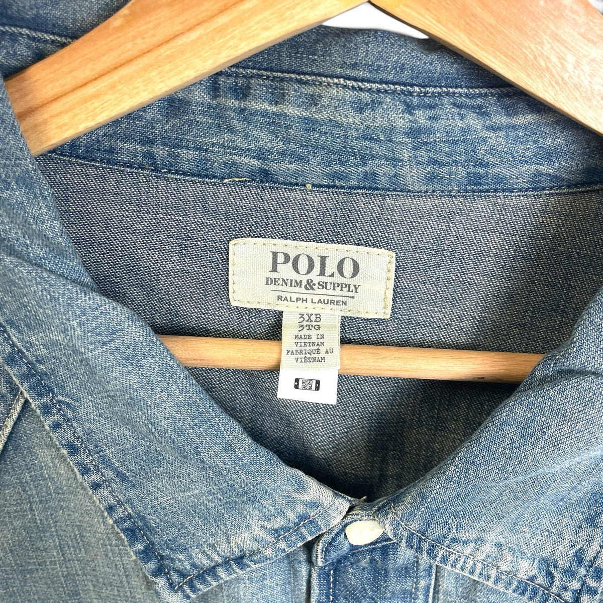 New Polo Denim Supply Button Up Shirt 3XB