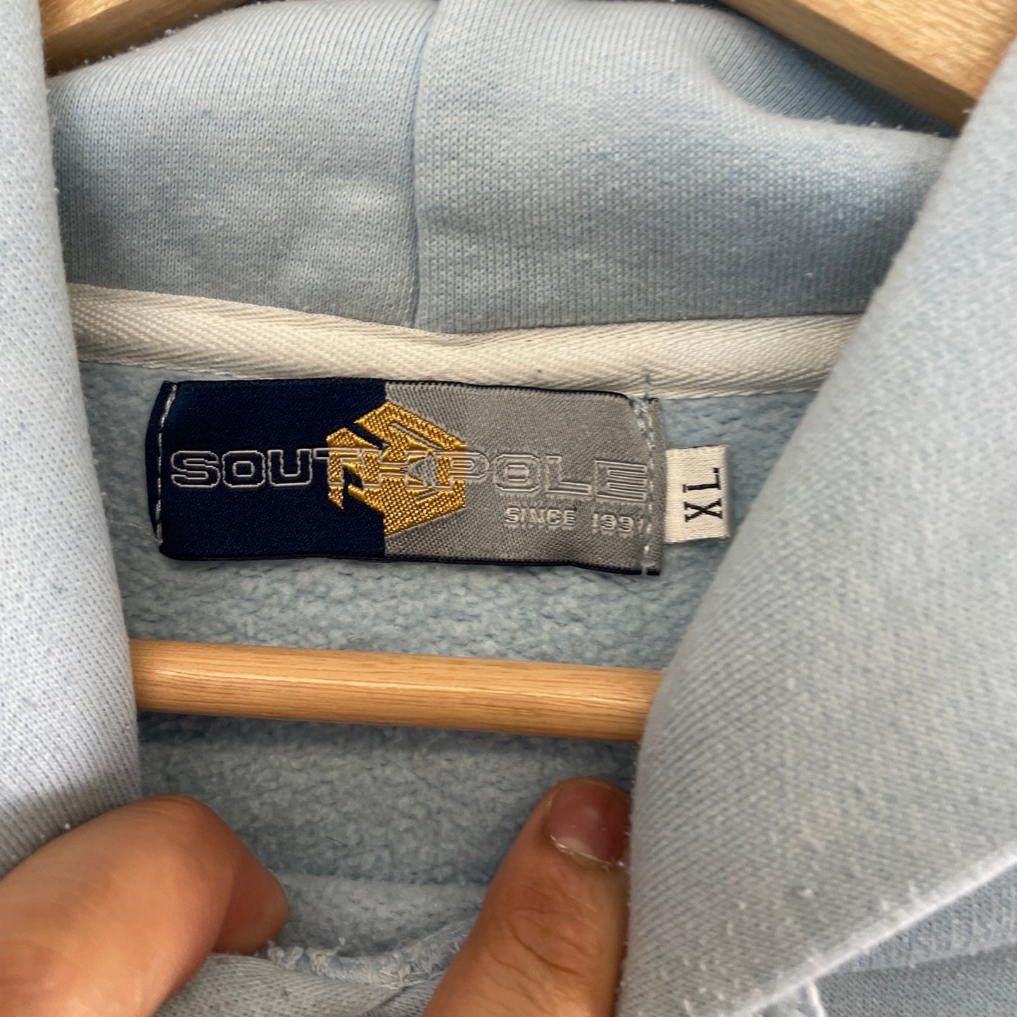 Vintage southpole y2k spellout logo blue hoodie XL
