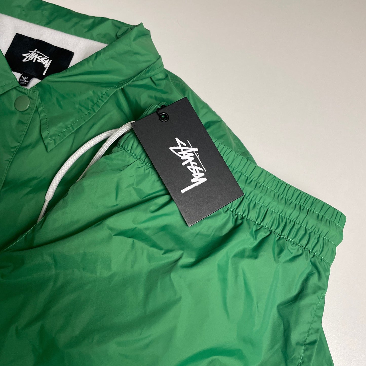 Stussy green windbreaker 2 piece set L NWT