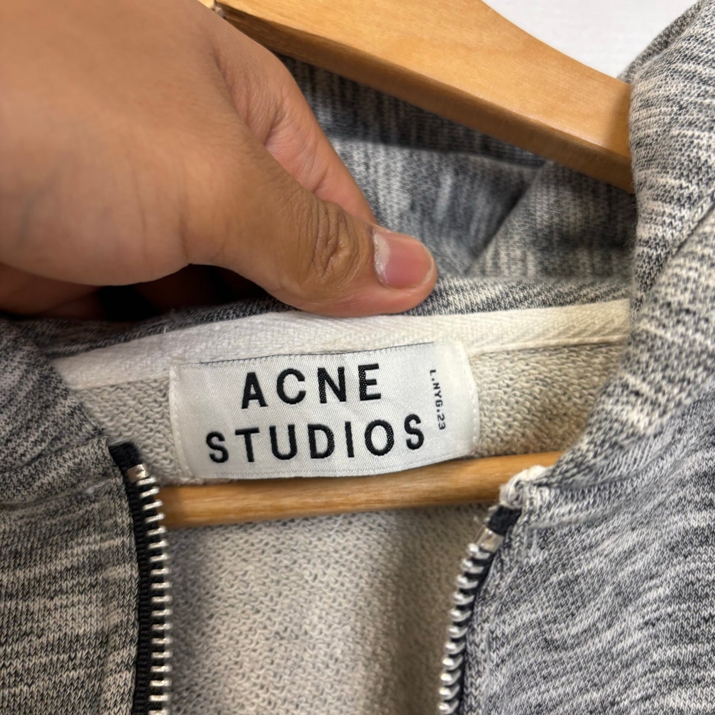 Acne Studios zip up grey hoodie S