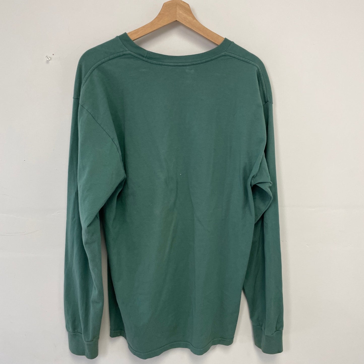 Stussy big logo green long sleeve shirt L