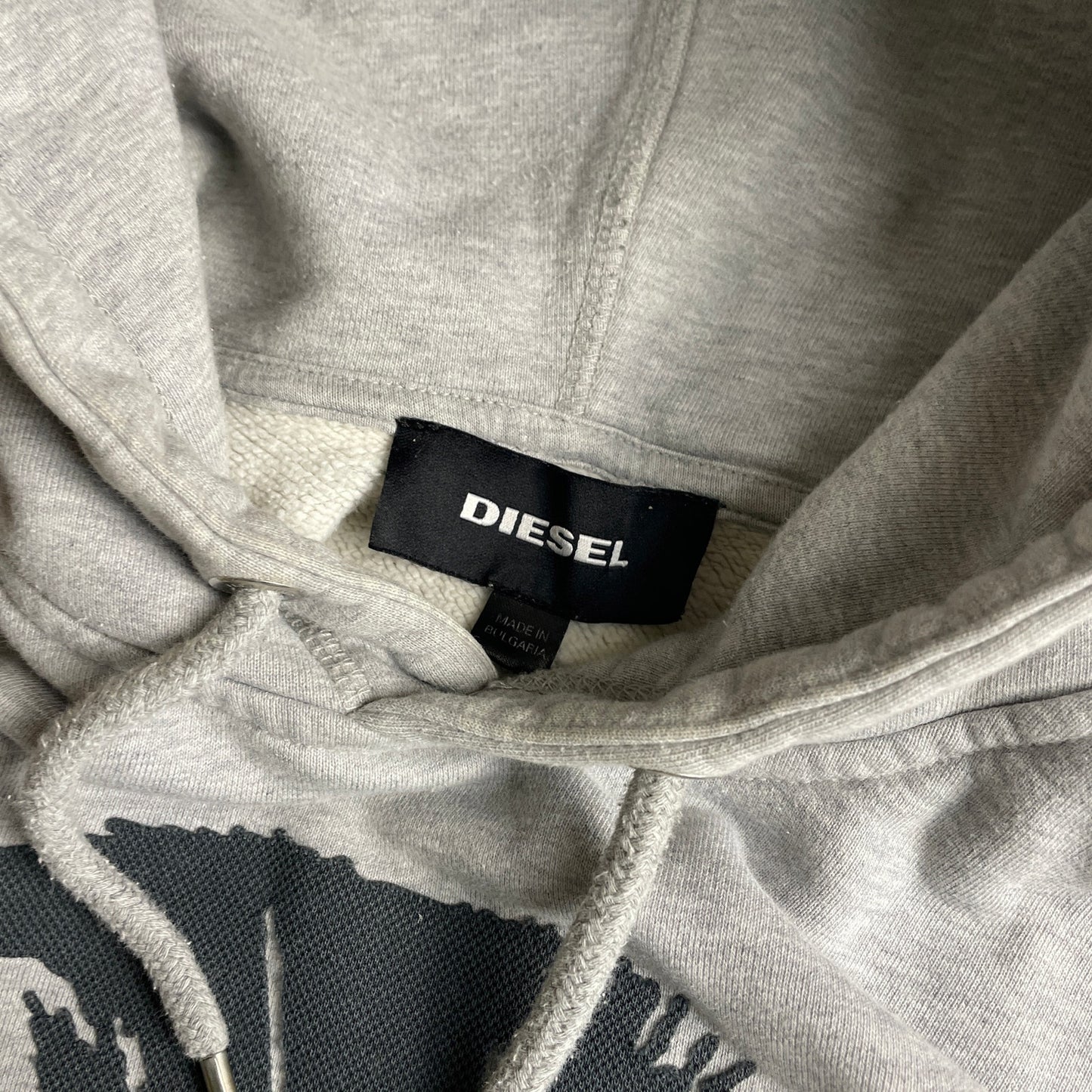 Diesel grey mohawk head logo hoodie L