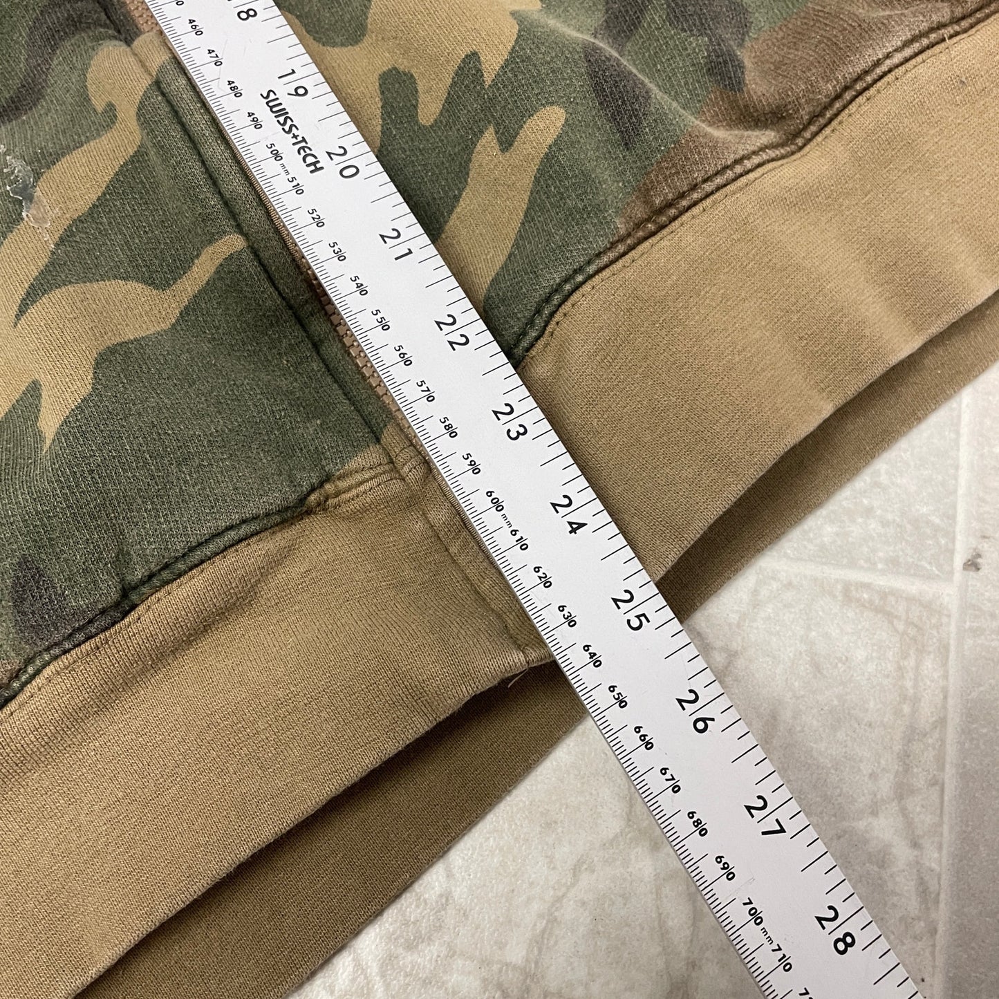 Vintage Camo thermal lined zip up hoodie XL