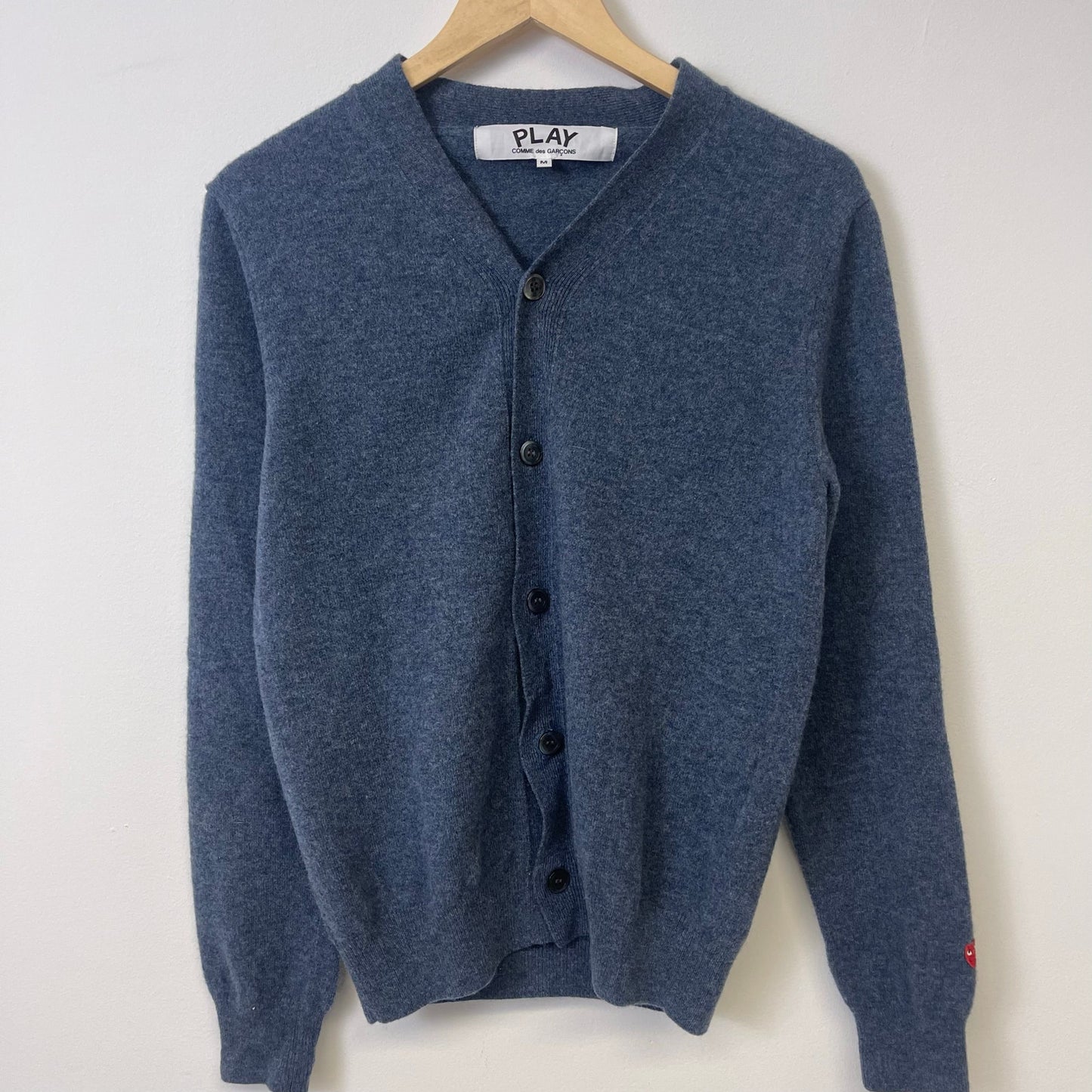 Comme Des Garçons Play heart-patch wool cardigan M