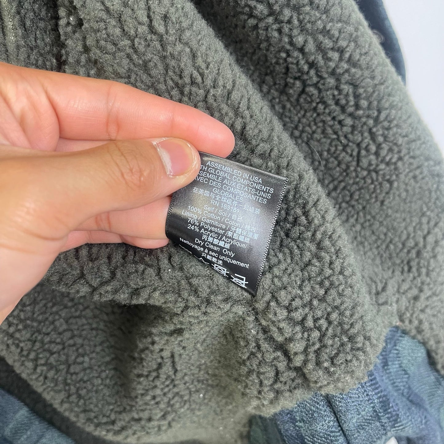 Rhude Flannel Sherpa Plaid flece lined Overshirt jacket XL
