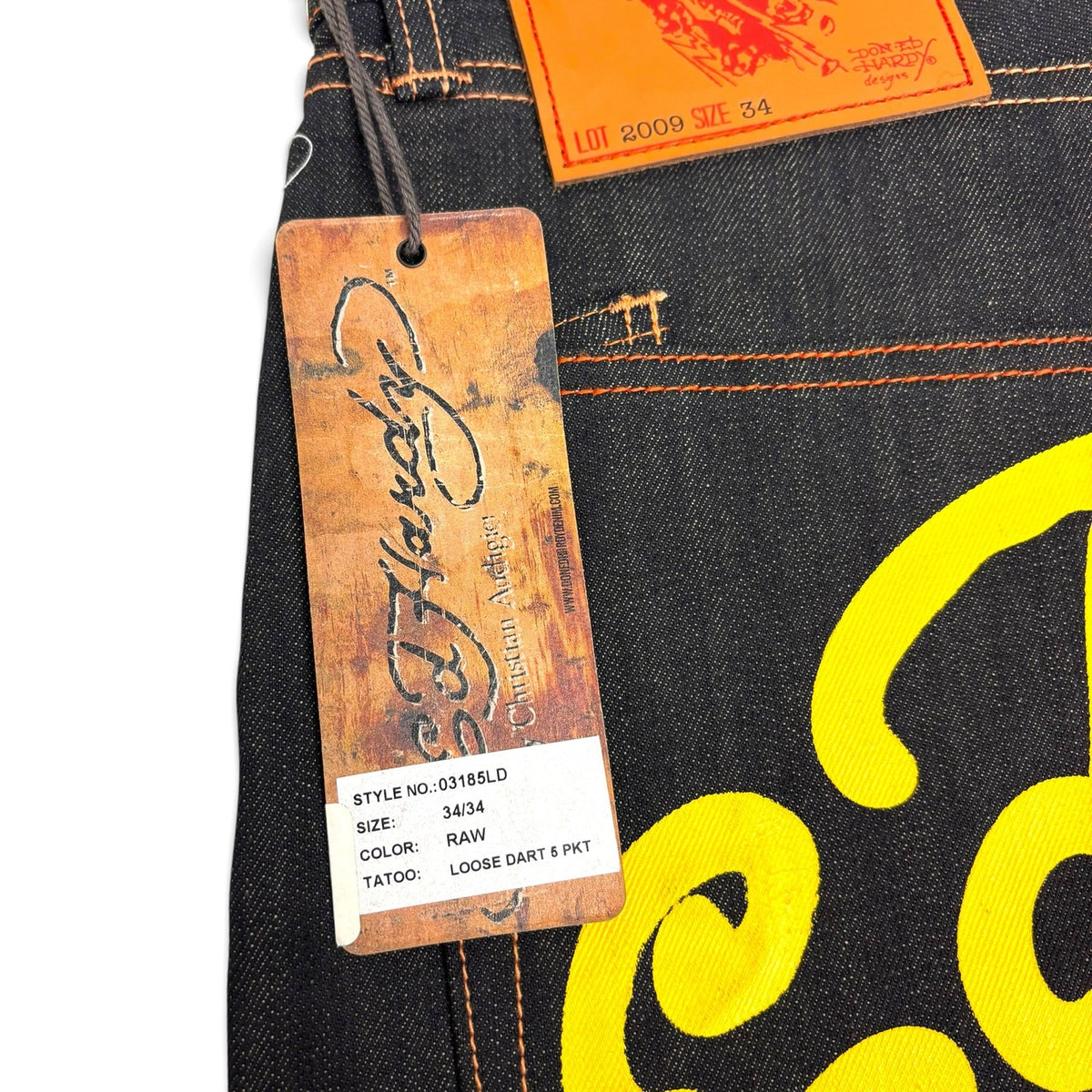 New Y2K Ed Hardy Spell Out Jeans 34