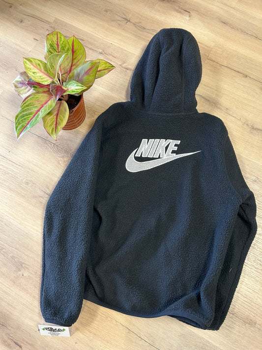 Nike black fleece logo hoodie (M)