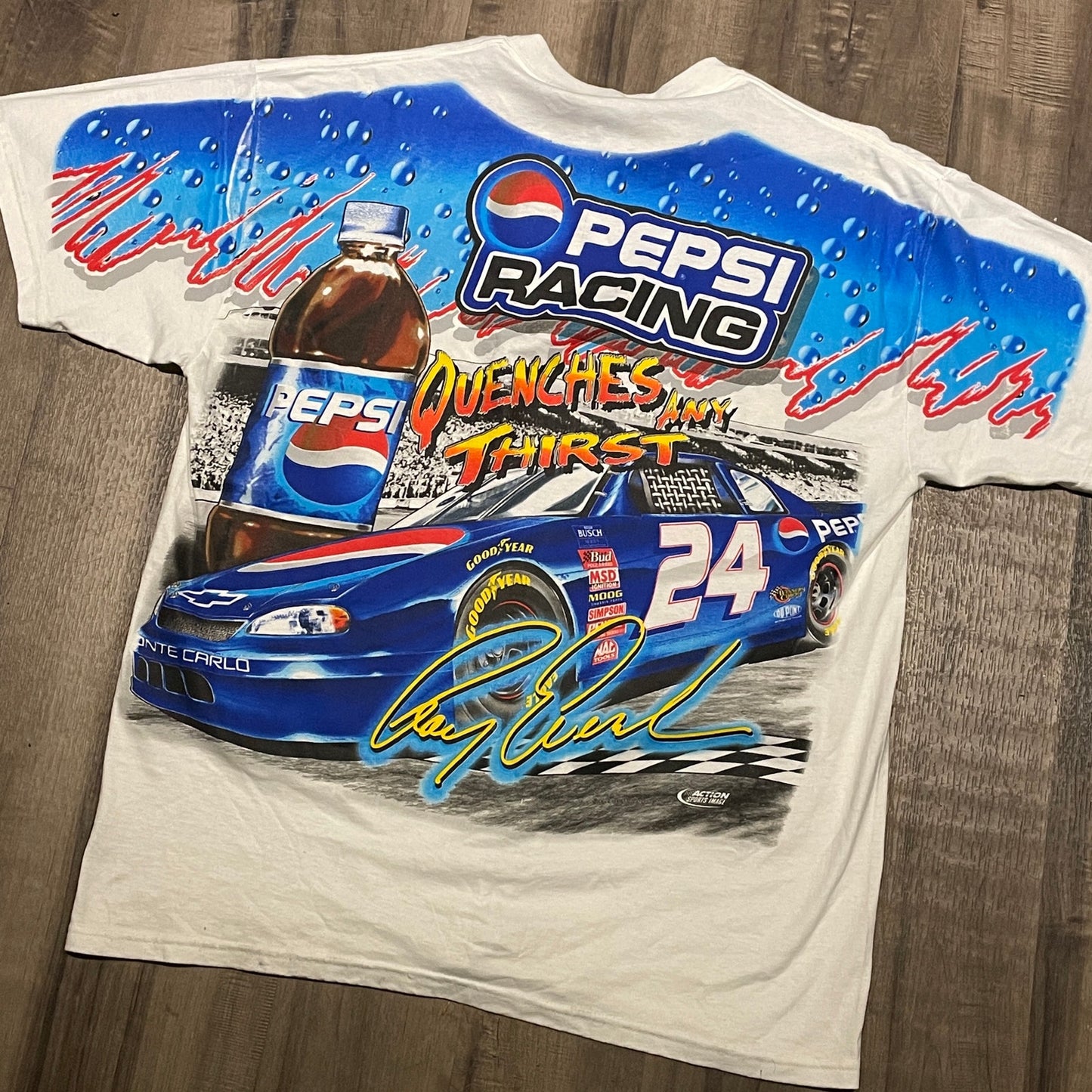 Vintage nascar chase 2000s aop pepsi racing tee XL