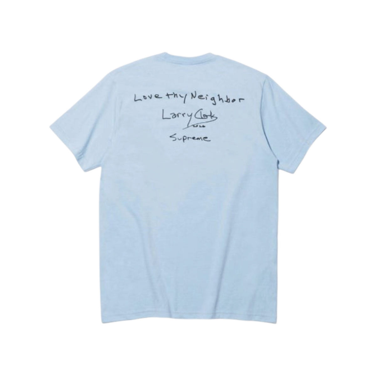 vsresell light blue Supreme Larry Clark Neighbor t-shirt with graphic print on the back