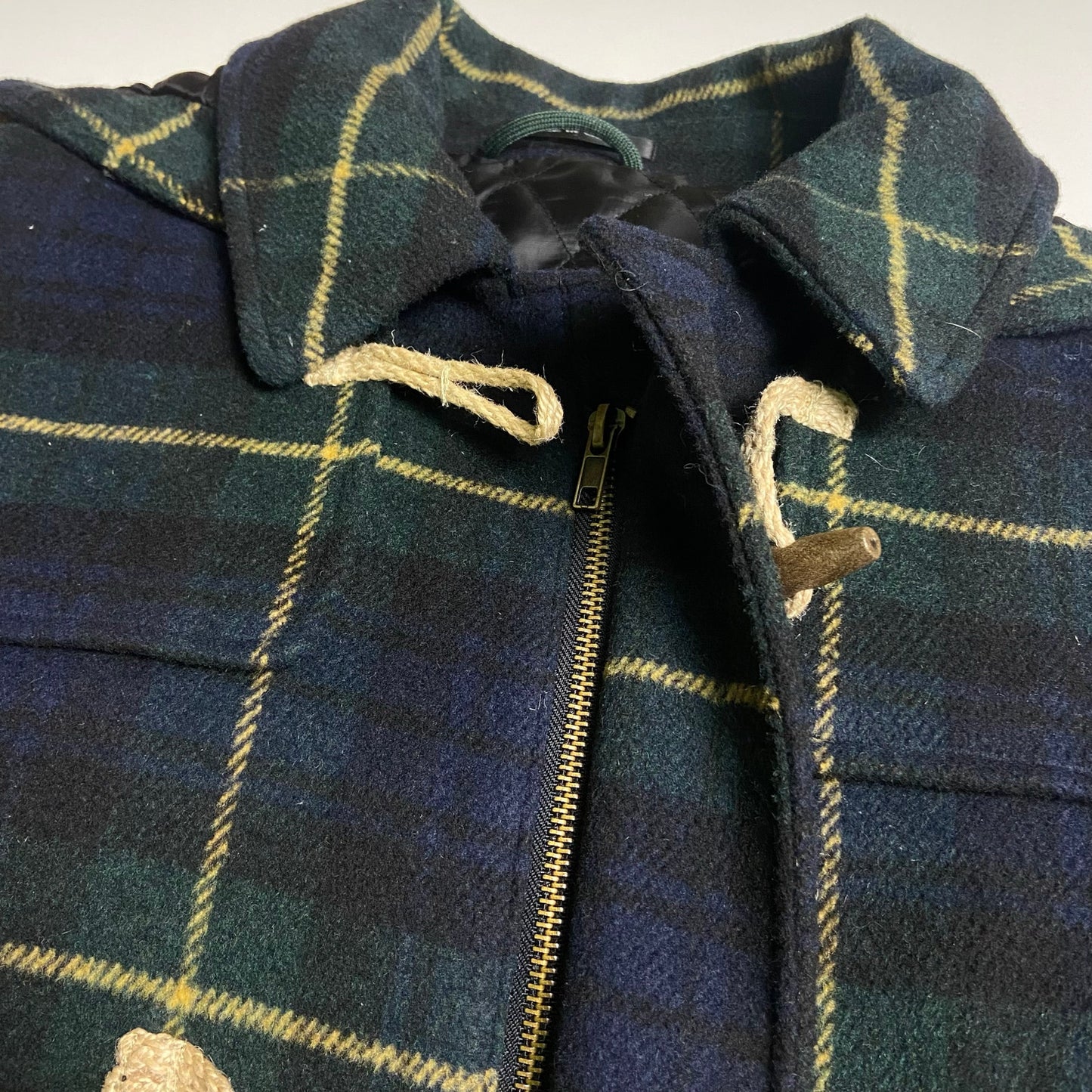 Lauren Ralph Lauren green flannel pea coat M