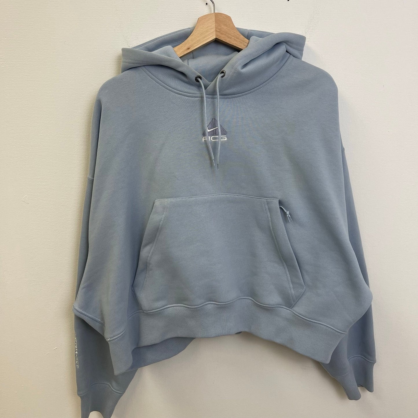 Nike ACG blue cropped middle swoosh hoodie XS