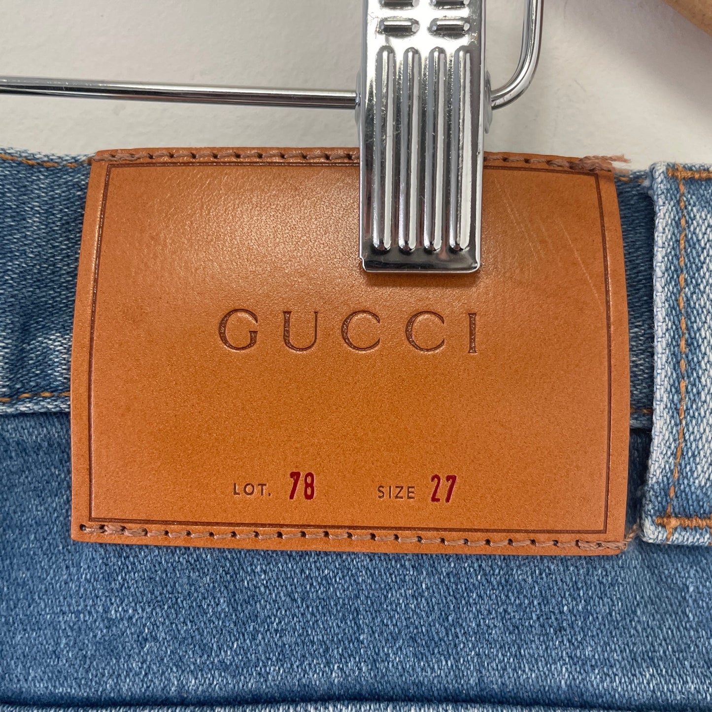 Gucci high waisted flare stripe denim size 27 NWT