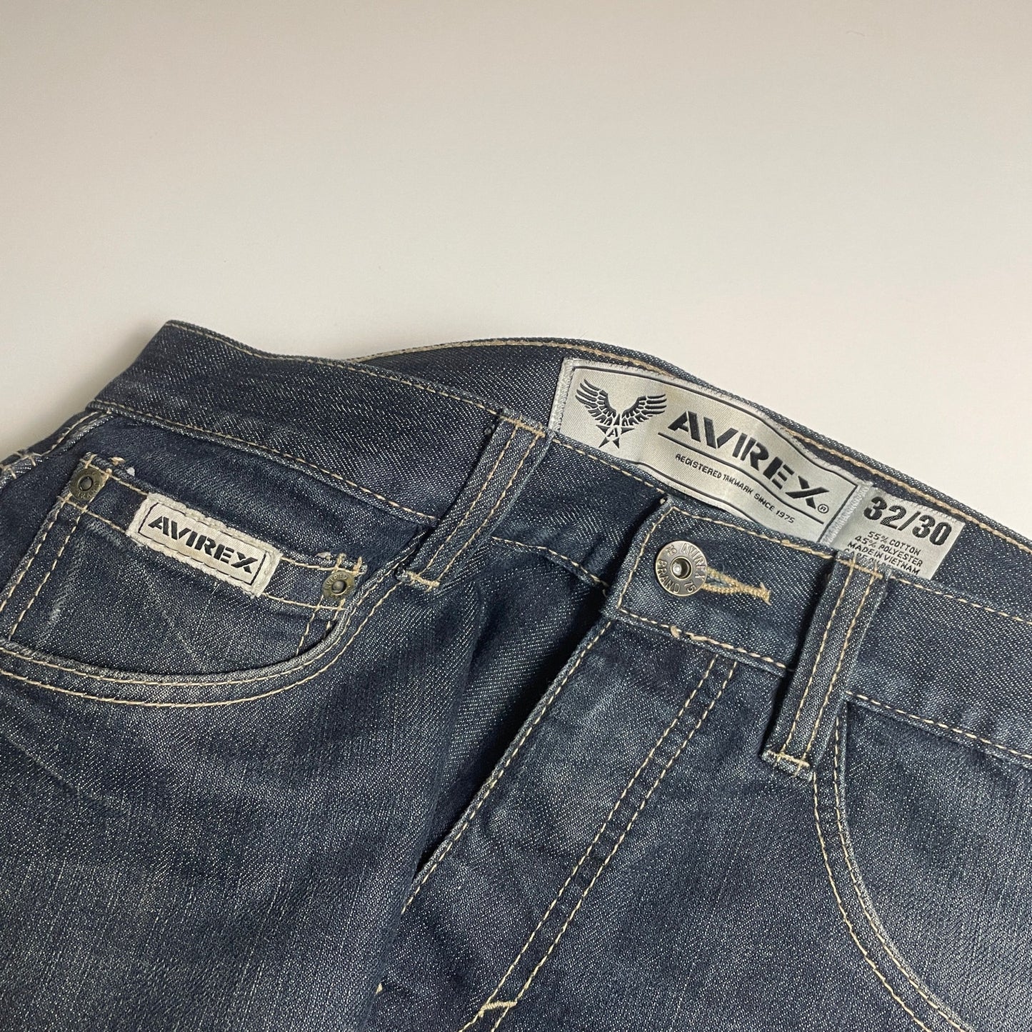 Avirex embroidered denim jeans 32x30