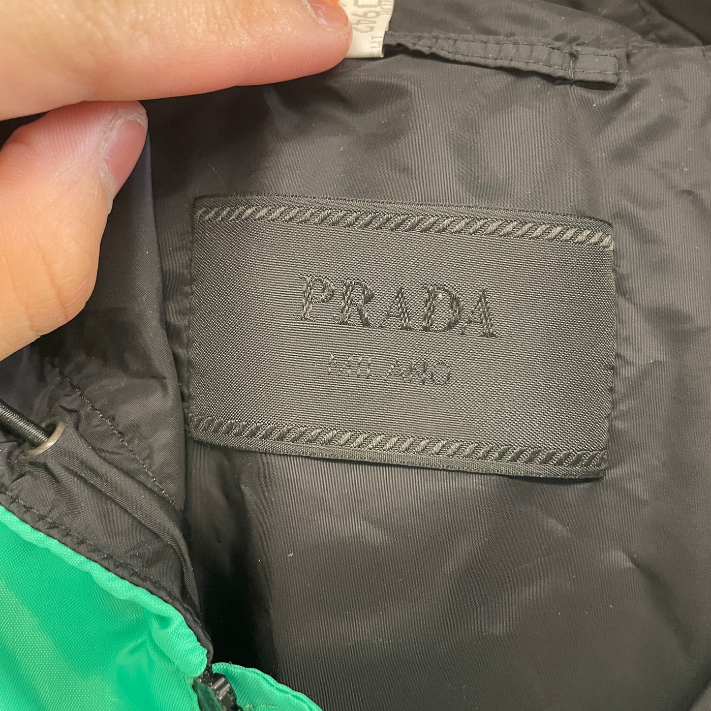 Prada nylon green windbreaker hooded jacket M