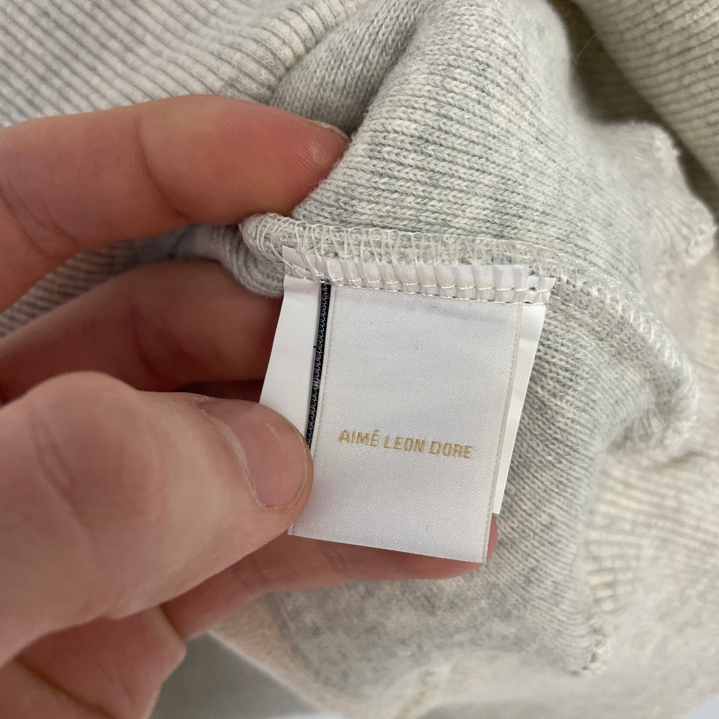 Aime Leon Dore Tonal Logo beige Hoodie L NEW