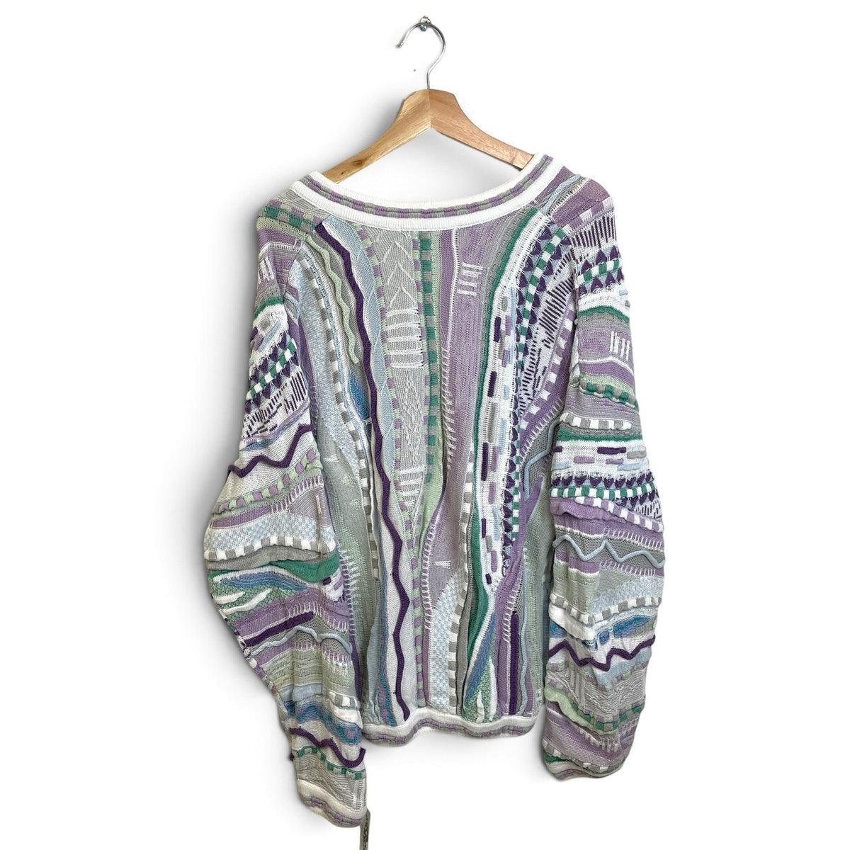 Vintage Tundra 3D Cable Knit V Neck Sweater