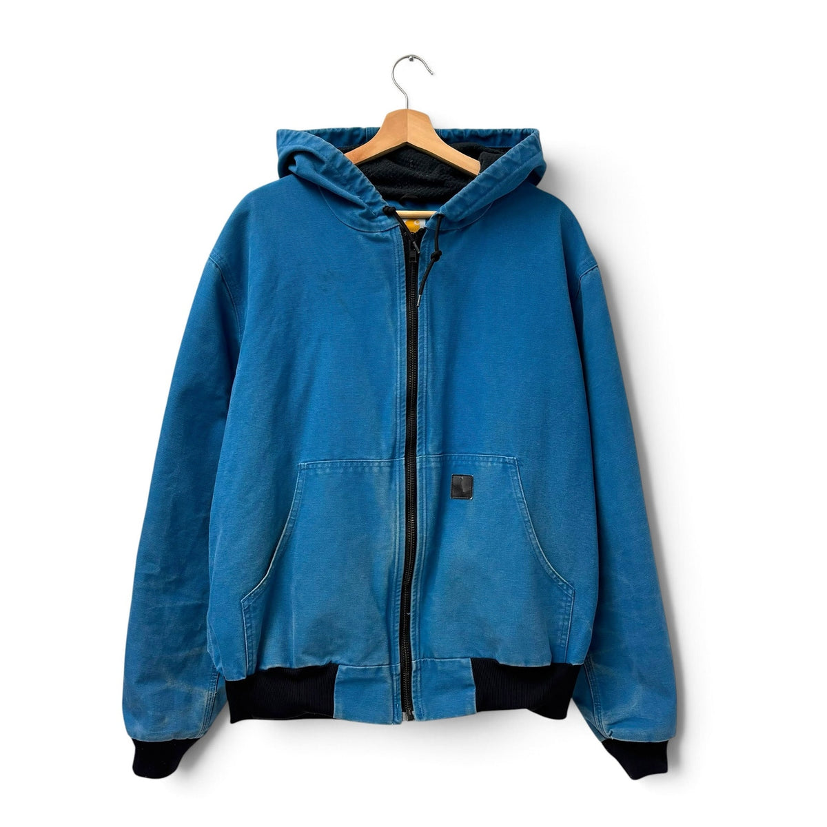 Vintage Carhartt J360 ELB Blue Virgil Hooded Work Jacket L