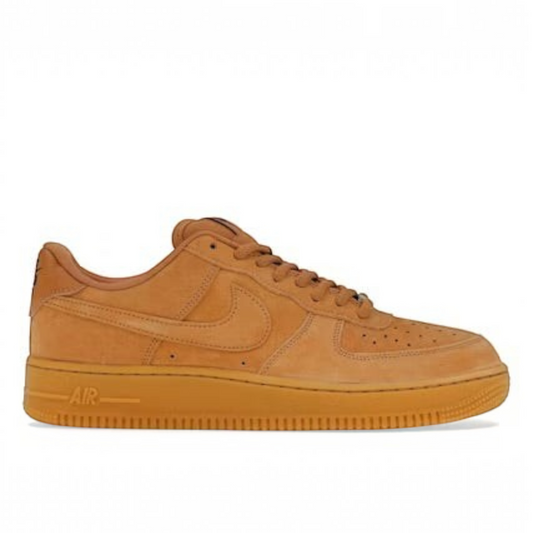 vsresell Nike Air Force 1 SB Wheat sneakers in tan suede with a matching gum rubber sole and classic low-top design.