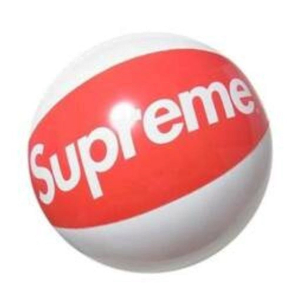 vsresell Supreme inflatable beach ball in red and white with iconic logo branding