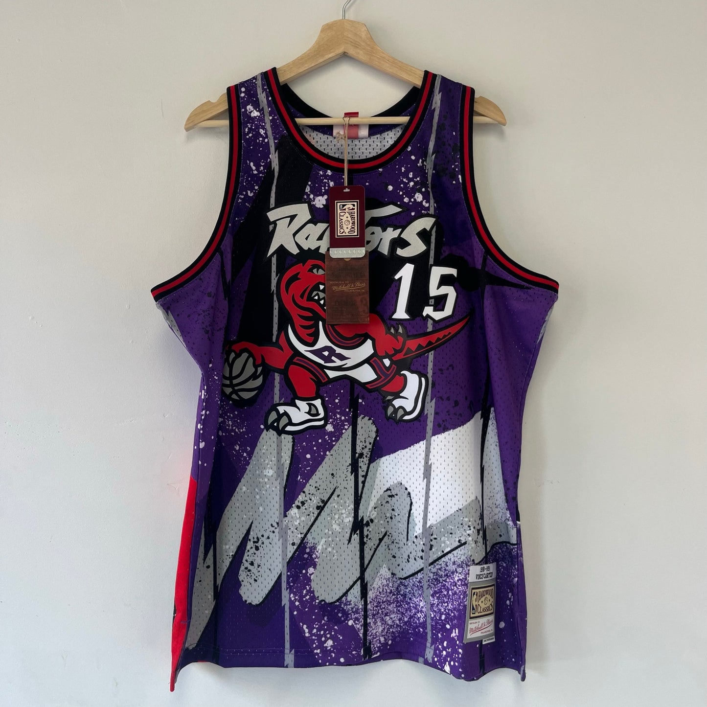 Raptors #15 Carter Throw Back Jersey XL NWT