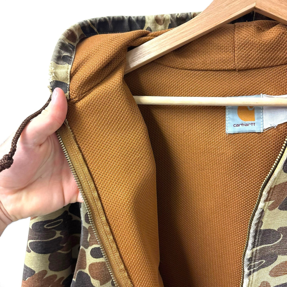 Vintage 80s Carhartt JR123 Duck Camo Active Jacket M