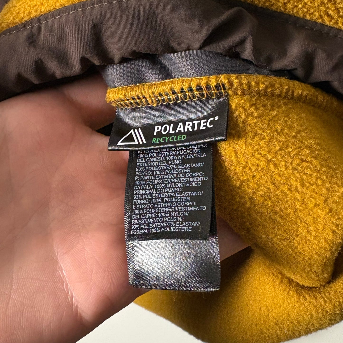 The North Face Denali yellow brown fleece zip jacket L
