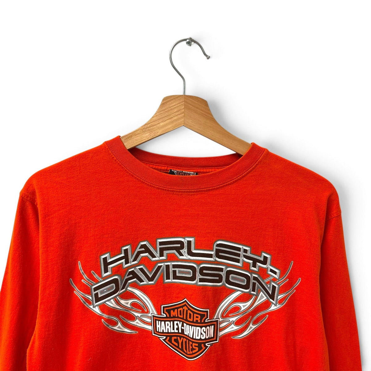 Vintage Harley Davidson Flame Logo LS Shirt S