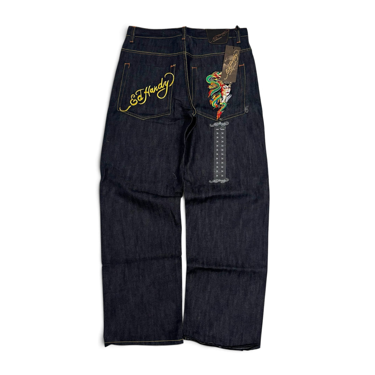 New Y2K Ed Hardy Dragon Lady Jeans 36