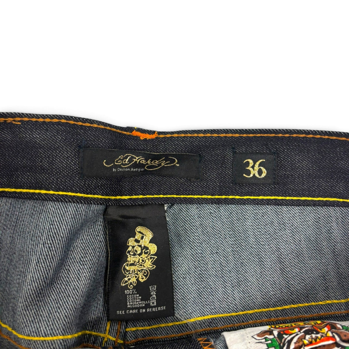 New Y2K Ed Hardy Dragon Lady Jeans 36